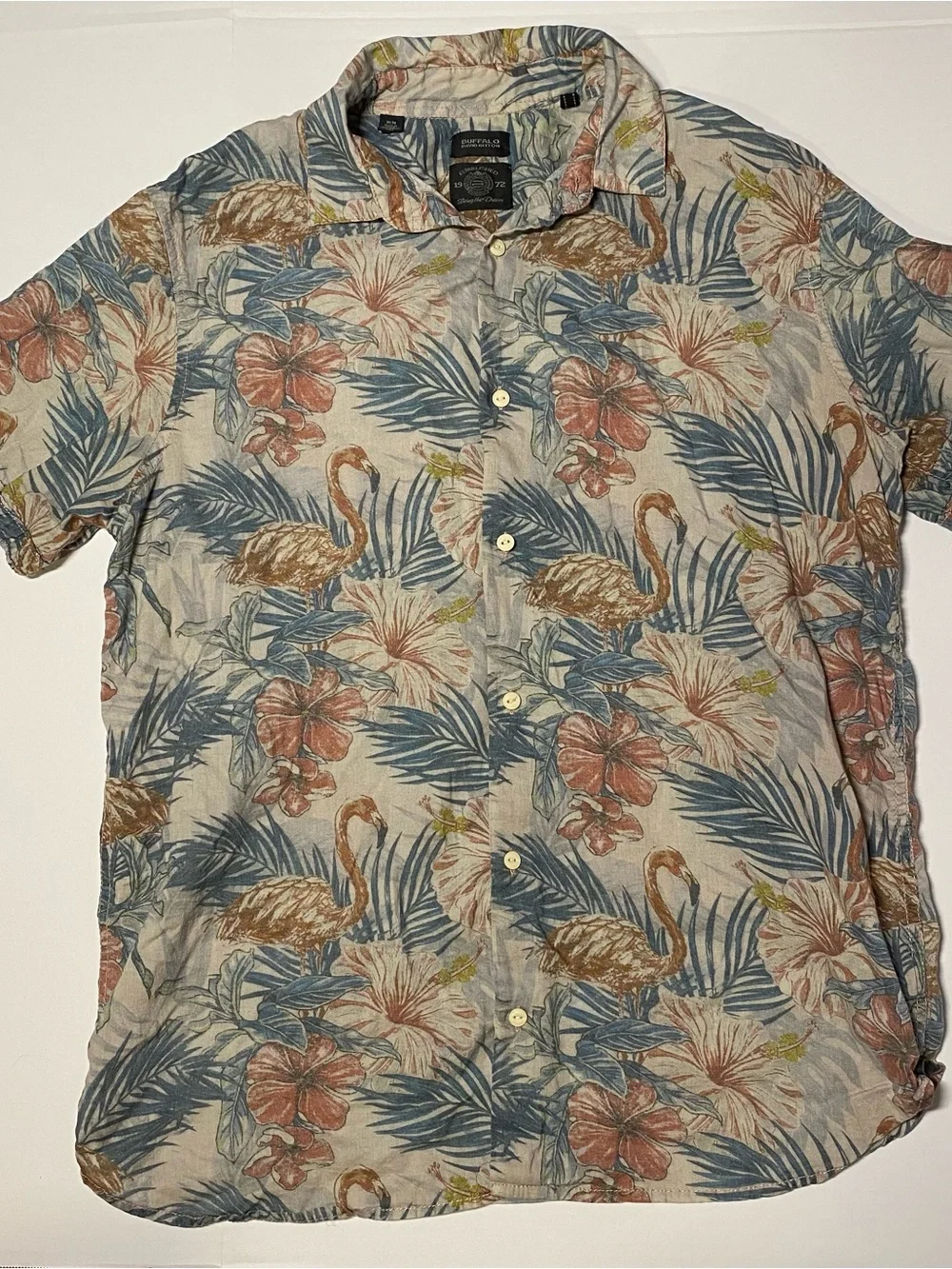 Buffalo David Bitton Men's Sybeachy Regular-Fit Tropical-Print Shirt - Size M
